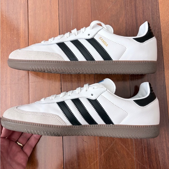 Adidas Samba White and Black Trainers - Picture 6 of 10